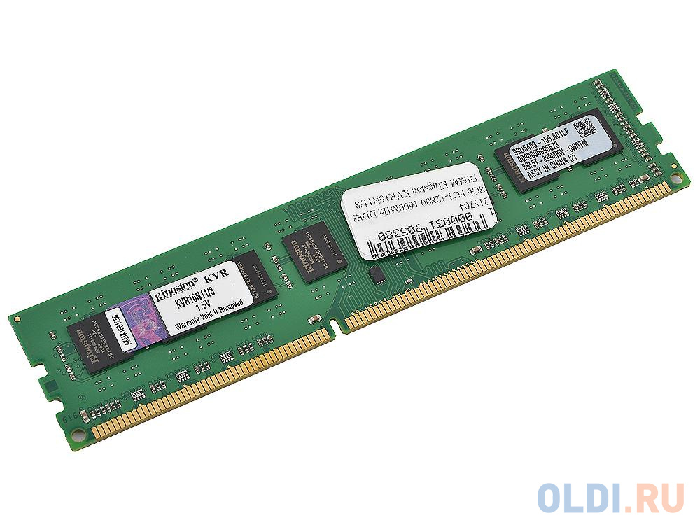 Оперативная память для компьютера Kingston KVR16N11/8 DIMM 8Gb DDR3 1600 MHz KVR16N11/8