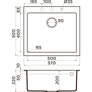 Кухонная мойка Omoikiri Bosen 57A-GR leningrad grey (4993819)