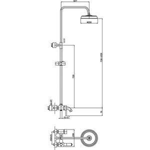 Душевая система Haiba HB с верхним душем и ручной лейкой, белый/хром (HB24505-8)
