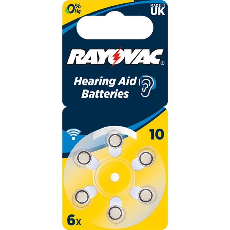 Батарейка RAYOVAC ACOUSTIC Type 10 блистер 6шт.