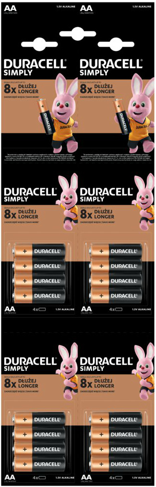 Батарейка Duracell Simply LR6-4BL MN1500 AA (16шт.)