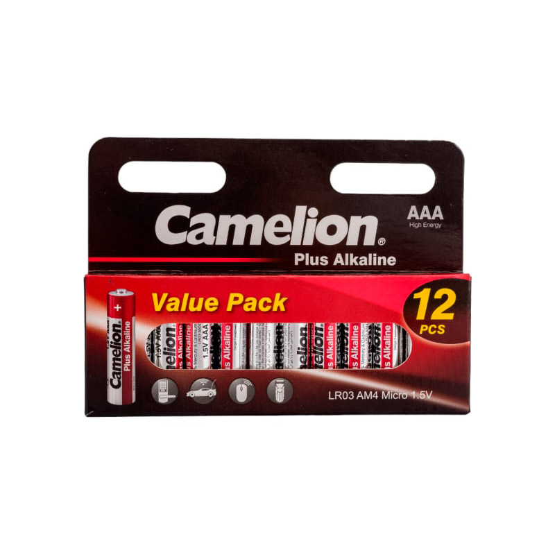 Батарейка ААА - Camelion Plus Alkaline LR03-HP12 (12 штук) в Москвe