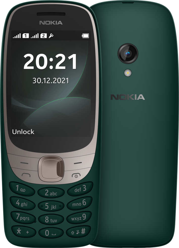Мобильный телефон Nokia 6310 (2021), 2.8" 320x240 TFT, Unisoc 6531F, 16Mb RAM, 8Mb, BT, 1xCam, 2-Sim, 1150mAh, micro-USB, Series 30+, зеленый (16POSE01A08)
