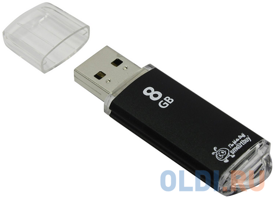 Внешний накопитель 8Gb USB Drive <USB2.0 Smartbuy V-Cut Black (SB8GBVC-K)