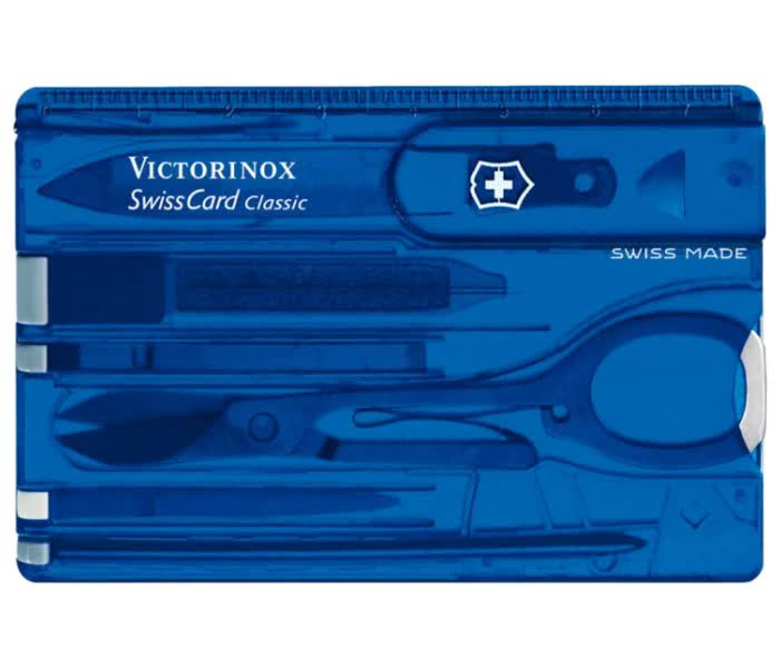 Мультитул швейцарская карточка Victorinox SwissCard 0.7122.T2, синий