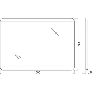 Зеркало BelBagno Spc-Cez 100х70 с подсветкой, кнопочный выключатель (SPC-CEZ-1000-700-LED-BTN)