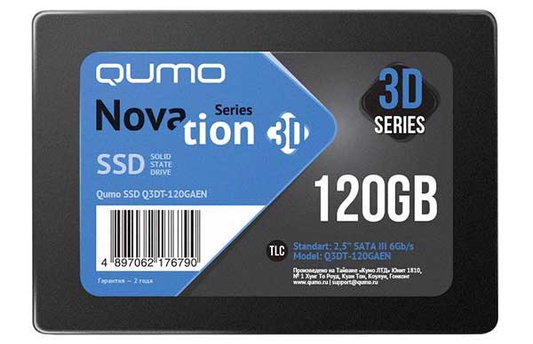 Накопитель SSD Qumo Novation TLC 3D SSD 120Gb (Q3DT-120GAEN)