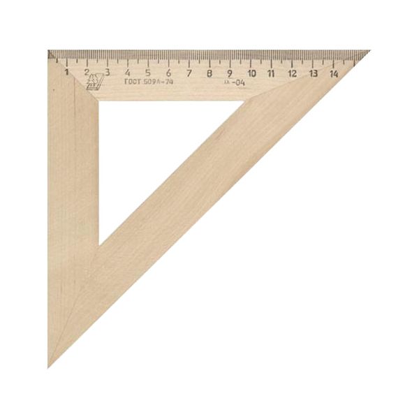 Треугольник деревянный, угол 45, 16 см, УЧД, С16, (10 шт.)
