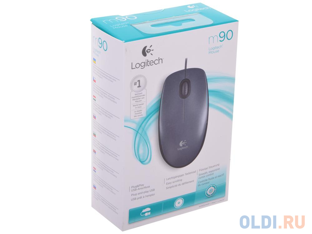 Мышь (910-001794) Logitech Mouse M90 Grey USB