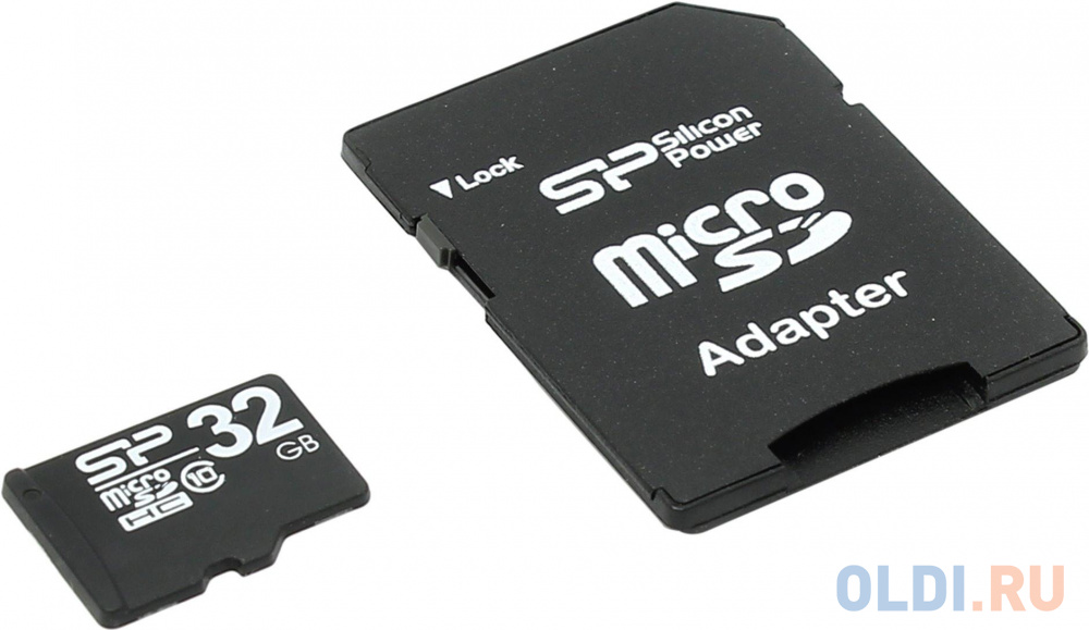 Карта памяти Micro SDHC 32Gb Class 10 Silicon Power SP032GBSTH010V10-SP + адаптер SD