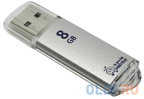 Внешний накопитель 8Gb USB Drive &lt;USB2.0 Smartbuy V-Cut Silver (SB8GBVC-S)