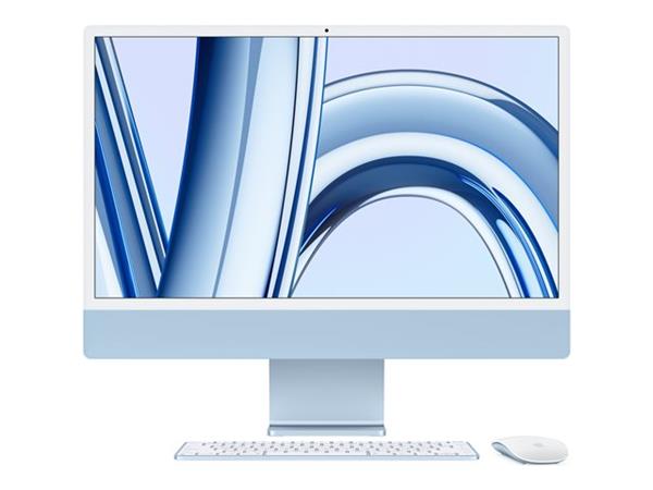 Моноблок Apple iMac 24" 4480x2520, Apple M3, 8Gb RAM, 256Gb SSD, WiFi, BT, Cam, MacOS, синий, клавиатура, мышь (MQRC3_RU)