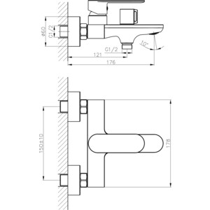 Смеситель для ванны Haiba хром (HB60590) в Москвe