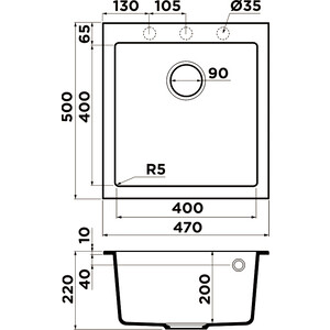 Кухонная мойка Omoikiri Bosen 47 WH белая (4993588)