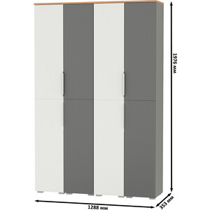 Прихожая Моби Октава Набор шкафов 47, цвет белый шагрень/ серый графит/ дуб золотой/ фасады МДФ белый шагрень/ серый графит (1027076) в Москвe