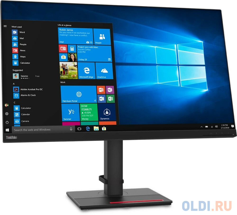 МОНИТОР 31,5" Lenovo ThinkVision T32h-20 Black с поворотом экрана  (IPS,2560x1440,4 ms,178°/178°,350 cd/m,1000:1,