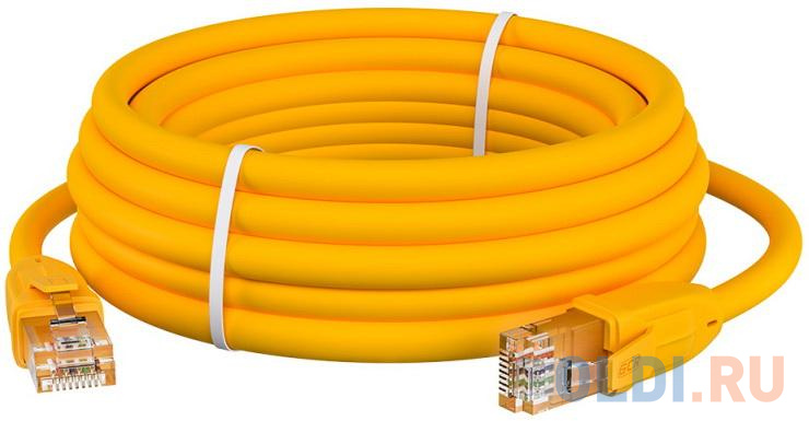 GCR Патч-корд прямой 15.0m UTP кат.6, желтый, 24 AWG, литой, ethernet high speed, RJ45, T568B, GCR-52378