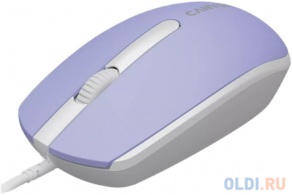 Canyon Wired  optical mouse with 3 buttons, DPI 1000, with 1.5M USB cable, Mountain lavender, 65*115*40mm, 0.1kg