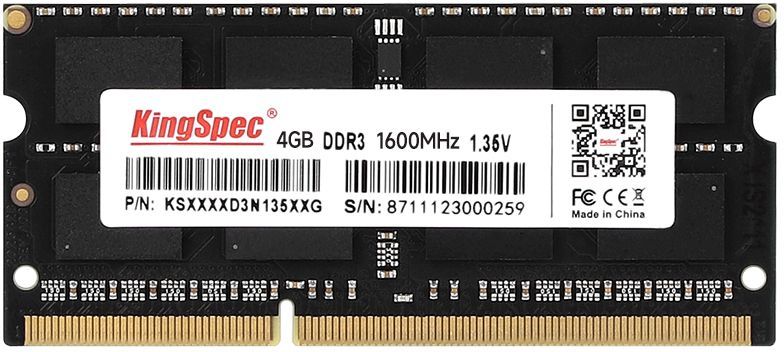 Память оперативная DDR3 Kingspec 4Gb 1600MHz (KS1600D3N13504G)