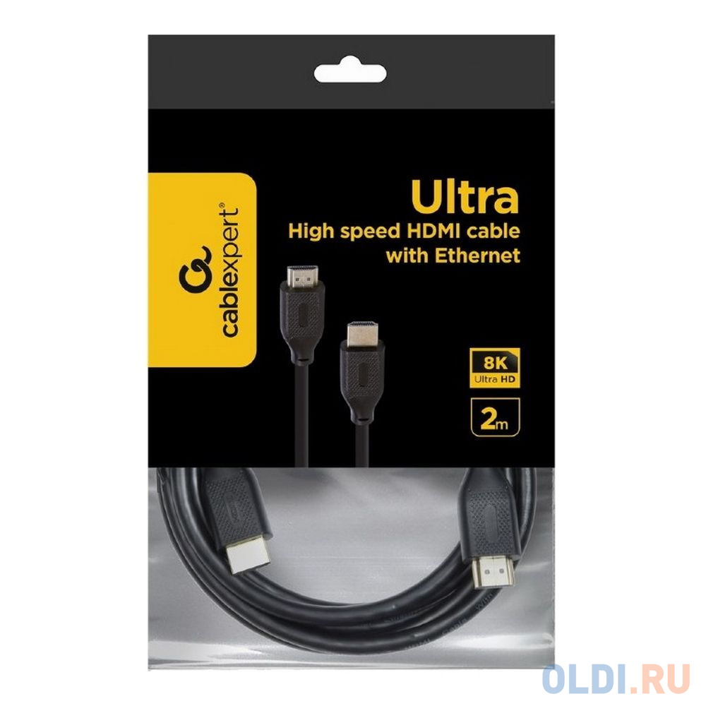 Кабель HDMI Cablexpert CC-HDMI8K-2M 2м, v2.1, 8K, 19M/19M, черный, пакет (114448)