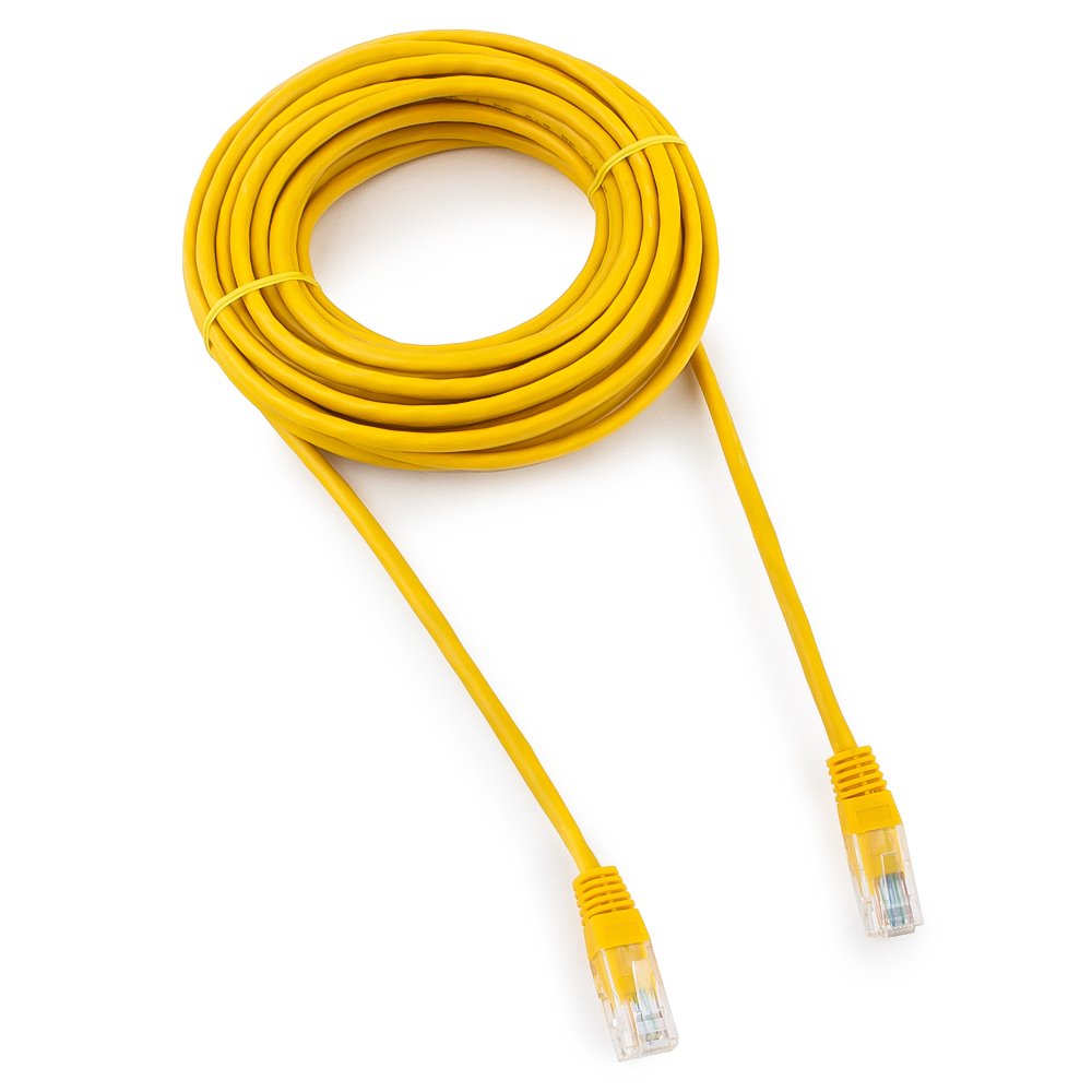 Патч-корд UTP кат.5e, 7.5м, RJ45-RJ45, желтый, Cablexpert (PP12-7.5M/Y)