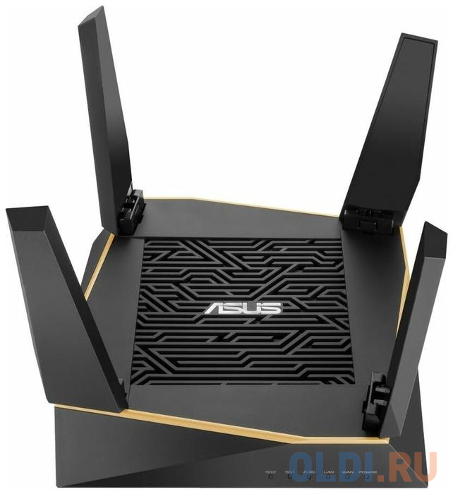 Wi-Fi роутер ASUS RT-AX92U 802.11abgnacax 6071Mbps 2.4 ГГц 5 ГГц 5 ГГц 4xLAN USB черный