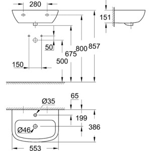 Раковина Grohe Bau Ceramic 55х38 (39440000) в Москвe