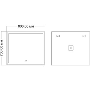 Зеркало Mixline Минио 80х70 подсветка, сенсор, с подогревом (4620077042596)