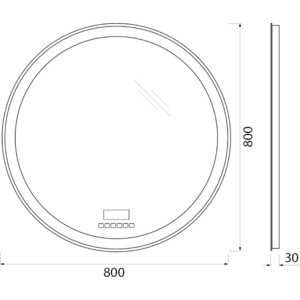 Зеркало BelBagno Spc-Rng 80 с подсветкой, сенсор, радио (SPC-RNG-800-LED-TCH-RAD)