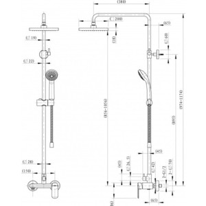 Душевая система Bravat Opal со смесителем, хром (F9125183CP-A-RUS / F9125183CP-A4-RUS)