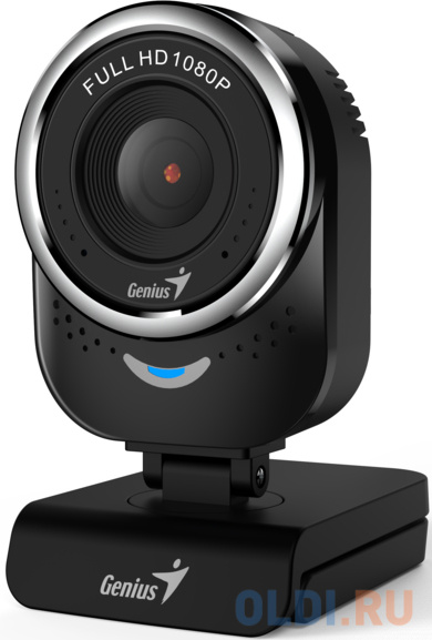Веб-Камера Genius QCam 6000, black, Full-HD 1080p, universal clip, 360 degree swivel, USB, built-in microphone, rotation 360 degree, tilt 90 degree