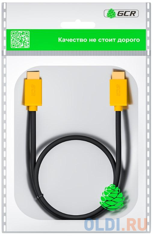 Кабель HDMI 3м Green Connection GCR-HM441-3.0m круглый черный/желтый