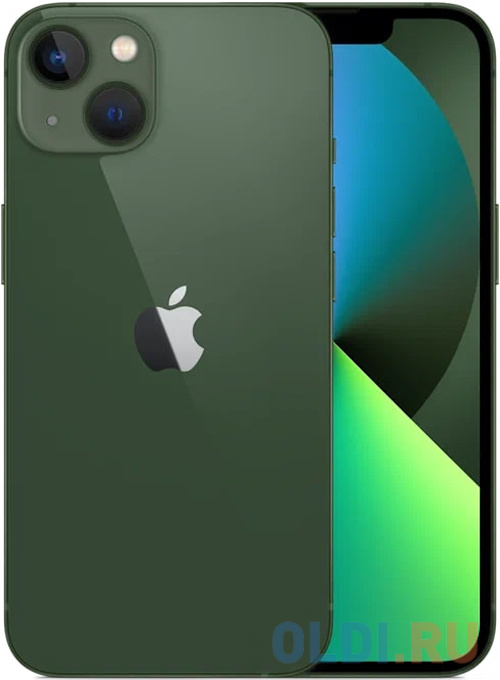 Смартфон Apple A2633 iPhone 13 128Gb 4Gb альпийский зеленый моноблок 3G 4G 1Sim 6.1" 1170x2532 iOS 16 12Mpix 802.11 a/b/g/n/ac/ax NFC GPS GSM900/