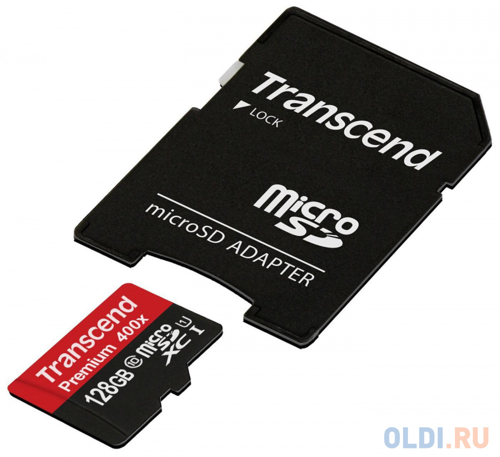 Карта памяти MicroSDXC 128GB Transcend UHS-I U1 + SD Adapter (TS128GUSDU1) в Москвe