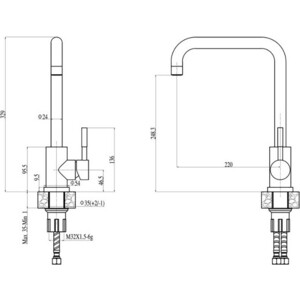 Смеситель для кухни Haiba HB304-4 нержавеющая сталь (HB70304-4)