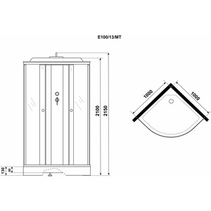 Душевая кабина Niagara Eco E100/13/MT 100х100х215 в Москвe