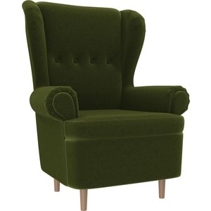 Кресло АртМебель Торин микровельвет зеленый