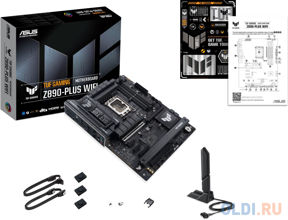 ASUS TUF GAMING Z890-PLUS WIFI, LGA1851, Z890, 4*DDR5, 4*SATA, 4*M.2, 6*USB 3.2, Type-C, 2*PCIx16, 1*PCIx4, 2*PCIx1,  Thunderbolt™ 4, HDMI+DP, ATX; 90 в Москвe