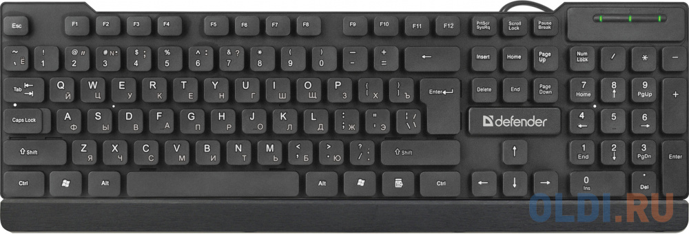 Клавиатура проводная Defender Element HB-190 USB черный