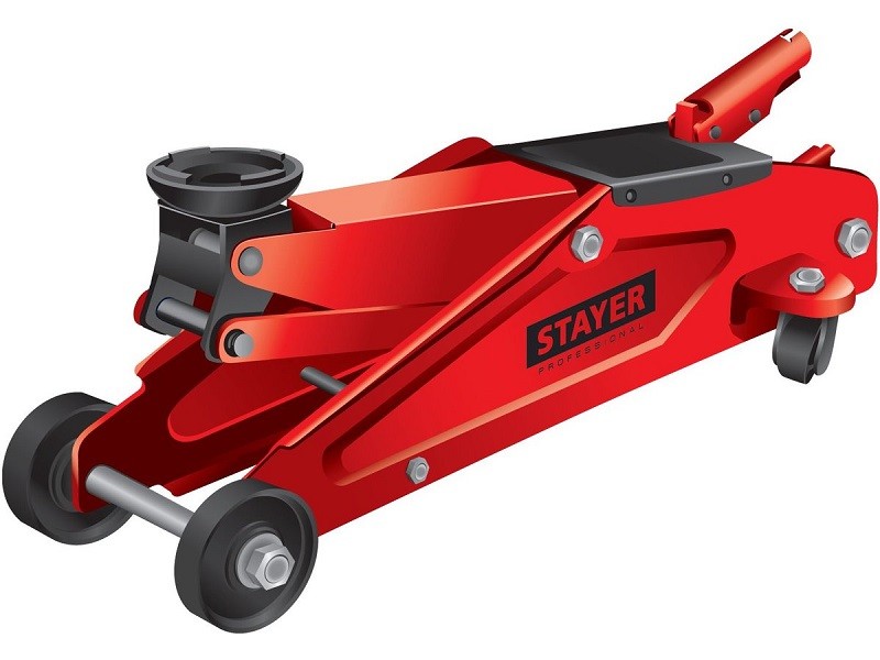 Домкрат STAYER RED FORCE 43153-2, подкатной гидравлический, 2 т, 13 см-35 см (43153-2)