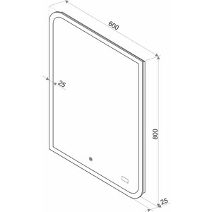 Зеркало Alcora Tiana Led 60x80 сенсорный выключатель (ЗЛП213 Super Pack)