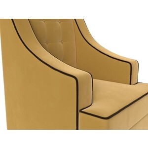 Кресло Лига Диванов Марк микровельвет желтый\коричневый (111875)