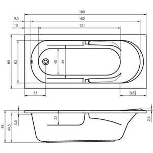 Акриловая ванна Riho Future 180x80 с каркасом (B074001005, 2YNVN1017)