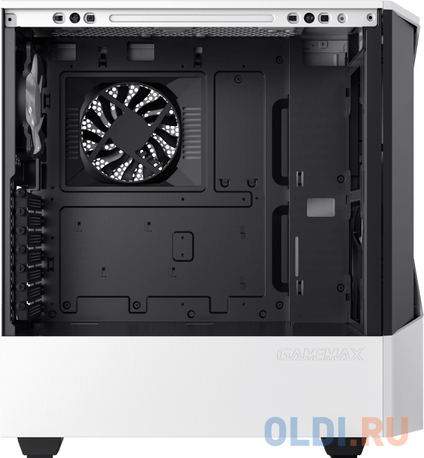 Компьютерный корпус, без блока питания ATX/ Gamemax Contac COC WB ATX case, black/white, w/o PSU, w/2xUSB3.0, w/1x14cm ARGB front fan(GMX-FN14-Rainbow в Москвe