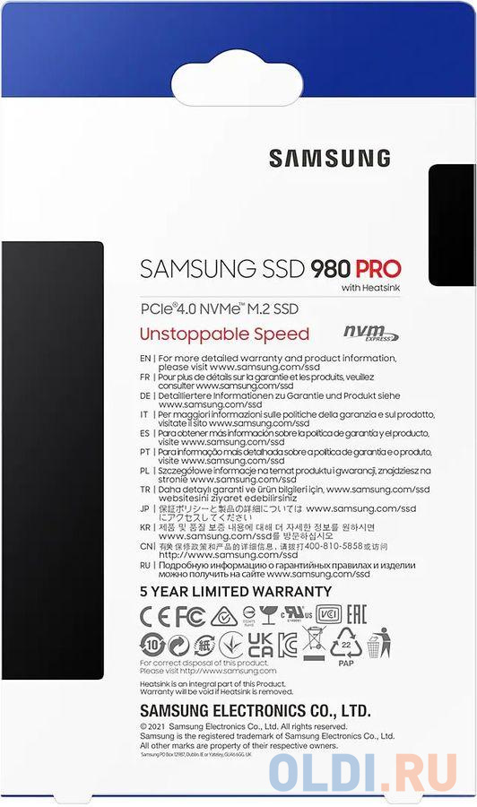 SSD накопитель Samsung 980 PRO 1 Tb PCI-E 4.0 х4 в Москвe