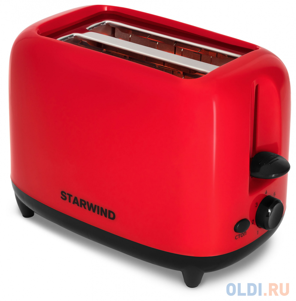 Тостер Starwind ST7003 700Вт красный/черный
