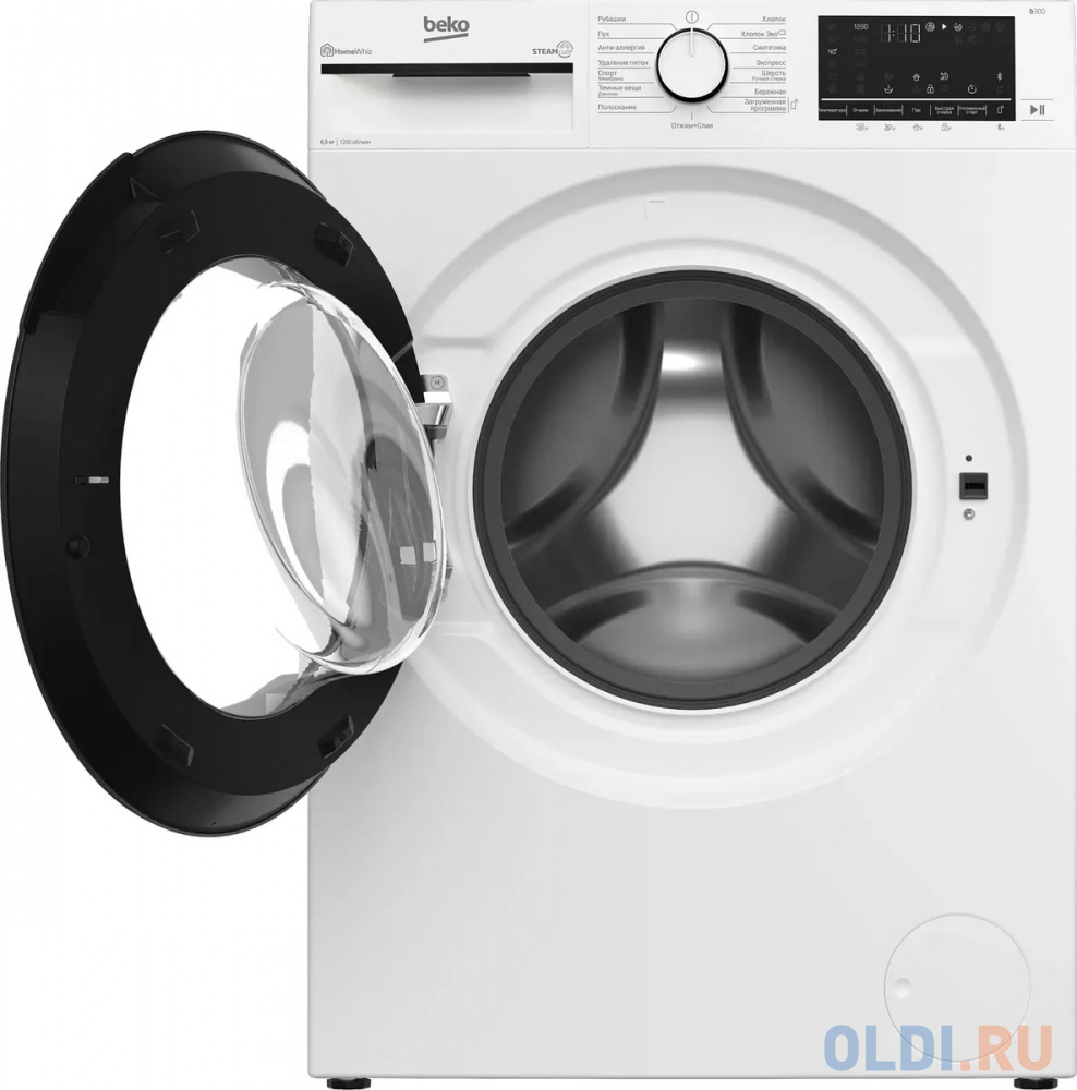 Стиральная машина Beko Beyond B3WFR56H2WWB, с фронтальной загрузкой, с паром, 6.5кг, 1200об/мин, инверторная