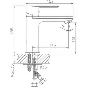 Смеситель для раковины Haiba HB505-3 пепельный (HB10505-3) в Москвe