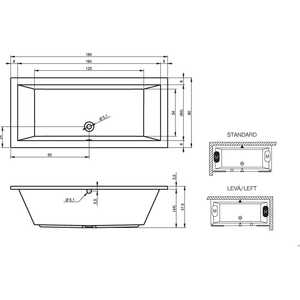 Акриловая ванна Riho Lusso 180x80 без гидромассажа (B036001005) в Москвe