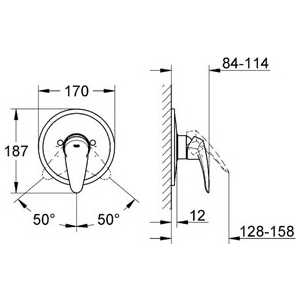 Смеситель для душа Grohe Eurodisc для 35501000 (19549001) в Москвe